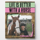 素朴馬好き1フォトピンクグリーン フォトプラーク (正面)