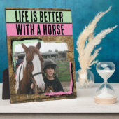 素朴馬好き1フォトピンクグリーン フォトプラーク (側面)