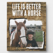 素朴馬好き1フォトブラウン白 フォトプラーク (正面)