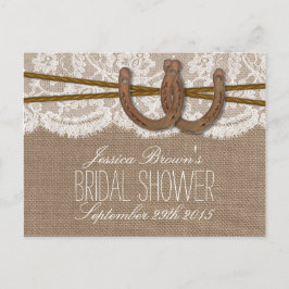 素朴馬蹄類ブライダルシャワーレシピカード インビテーションポストカード