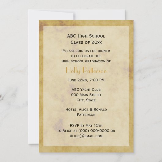 素朴馬靴動揺してBG V卒業 招待状 (裏面)