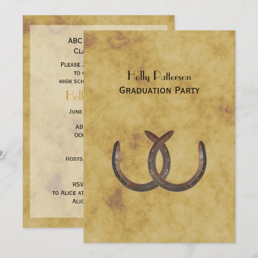 素朴馬靴動揺してBG V卒業 招待状 (正面/裏面)