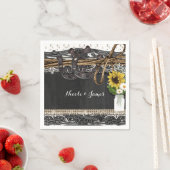 素朴馬靴&フラワーカントリーウェディングナプキン スタンダードカクテルナプキン (インサイチュ)