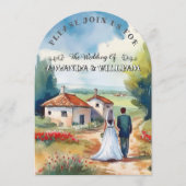 素朴魅力的水色結婚の 招待状 (正面)