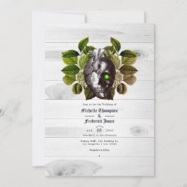 素朴魔女ウッドランド結婚ハロウィン 招待状