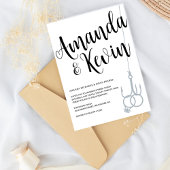 素朴魚釣りフ結婚ックリングや輪ブラック&ホワイト 招待状