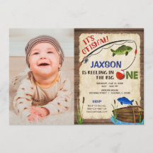 素朴魚釣り1歳の男の子の写真