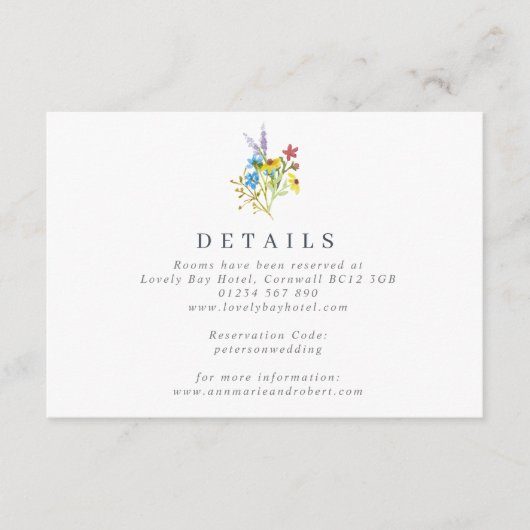 素朴鮮やか花結婚の囲いカード エンクロージャーカード (正面)