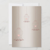 素朴鳥籠金ゴールド青銅結婚製カスタム品 招待状 (裏面)