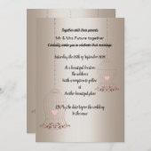 素朴鳥籠金ゴールド青銅結婚製カスタム品 招待状 (正面/裏面)