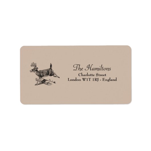 素朴鹿ウッドラ結婚ンド住所 シール (正面)