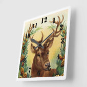 素朴鹿エレガント スクエア壁時計 (傾斜)