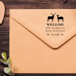 素朴鹿バックスDoe & Arrow Name & Address セルフインキングスタンプ