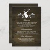 素朴鹿バ結婚ンウッド エンクロージャーカード (正面/裏面)