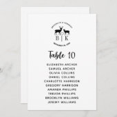 素朴鹿モノグラム結婚の座席表 招待状 (正面/裏面)