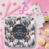 素朴鹿 |森21歳の誕生日パーティー ペーパープレート (パーティー)