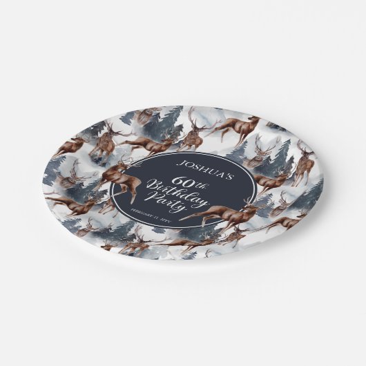 素朴鹿 |森60th誕生日パーティー ペーパープレート (アングル)