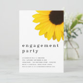 素朴黄はっきりしたひまわり婚約パーティ 招待状 (スタンド正面)