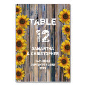 素朴黄ひまわり国結婚フローラ テーブルナンバー (裏面)