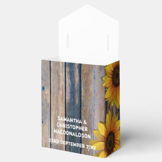 素朴黄ひまわり国結婚フローラ フェイバーボックス (オープン)