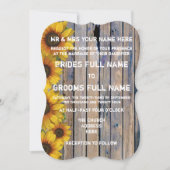 素朴黄ひまわり国結婚フローラ 招待状 (正面)