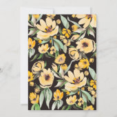 素朴黄色ひまわりフローラアーチシック結婚ズ 招待状 (裏面)