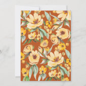 素朴黄色ひまわりフローラアーチシック結婚ズ 招待状 (裏面)