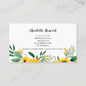 素朴黄色ヒマワリ水色イベントプランナー 名刺 (裏面)