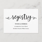 素朴黒のスクリプ結婚ト エンクロージャーカード (正面)