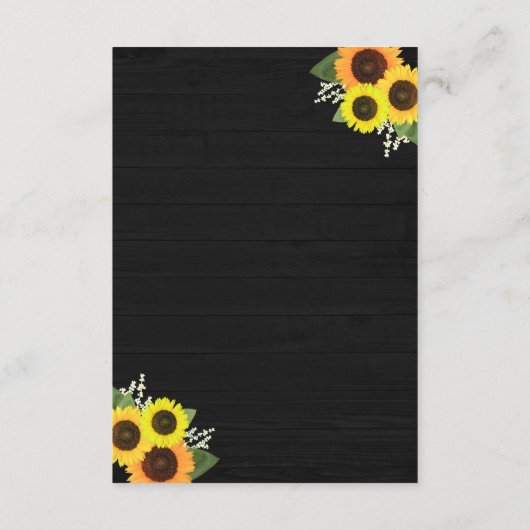 素朴黒木ひまわり結婚の宿泊施設 エンクロージャーカード (裏面)