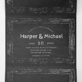 素朴黒板に丸い文字を入れ結婚る 三つ折り招待状 (内部中)