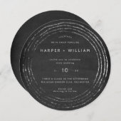 素朴黒板の手で描き結婚た枠 招待状 (正面/裏面)