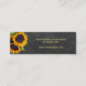 素朴黒板ひまわり結婚のウェブサイトRSVP スキニー名刺 (正面)