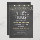 素朴黒板ストリングライトBBQをする 招待状 (正面/裏面)