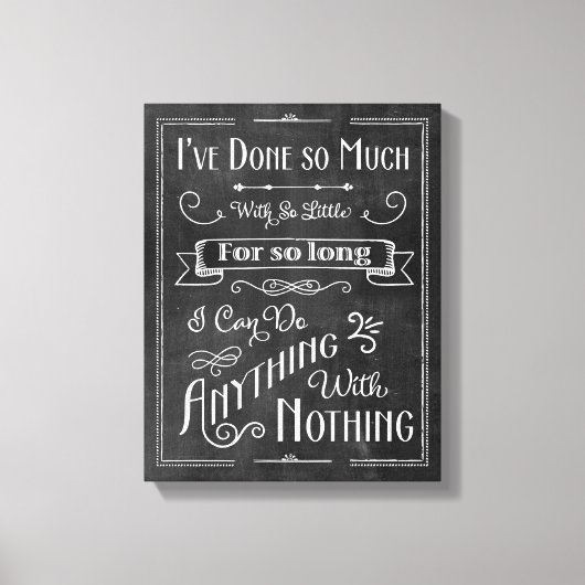 素朴黒板タイポグラフィ生命確認 キャンバスプリント (正面)