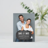 素朴黒板ラベル |日付はがきを保存 案内ポストカード (スタンド正面)