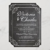 素朴黒板ヴィンテージタイポグラフィ招待状 招待状 (正面/裏面)