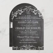 素朴黒板ヴィンテージタイポグラフィ 招待状 (正面/裏面)