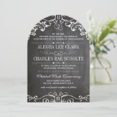 素朴黒板ヴィンテージタイポグラフィ 招待状 (スタンド正面)