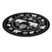 素朴黒熊ピネコーンガラス切削盤 カッティングボード (角)