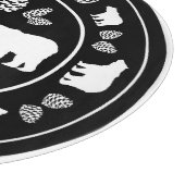 素朴黒熊ピネコーンガラス切削盤 カッティングボード (角)