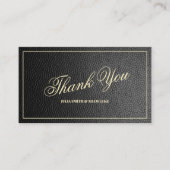 素朴黒皮結婚のサンキューカード エンクロージャーカード (正面)