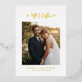 素朴1枚の写真クリスマス 箔シーズンカード (正面)