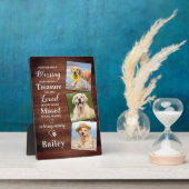 素朴3パーソナライズされた枚の写真犬ロスPETメモリアル フォトプラーク (側面)