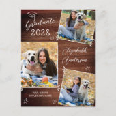 素朴3フォトドパーソナライズされたードルウッド卒業 インビテーションポストカード (正面)