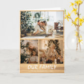 素朴3枚写カスタム真コラージュクリスマスカード カード (黄色い花)