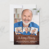 素朴4エレガント写真コラージュ悔やみや弔慰葬儀 サンキューカード (正面)