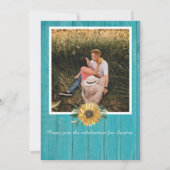 素朴4フォトコラージュひまわりブライダルシャワー 案内状 (裏面)