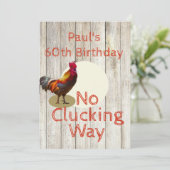 素朴60番目の誕生日おもしろいチキン招待状 招待状 (スタンド正面)