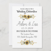 素朴&ひまエレガントフラワーバタフライ結婚ズ 招待状 (正面)